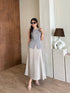 Two Piece Sleeveless Waist Coat Style With A Line Skirt